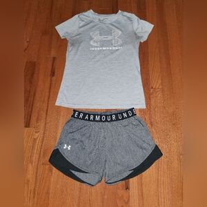 Under Armour Gray T-Shirt and Shorts Set